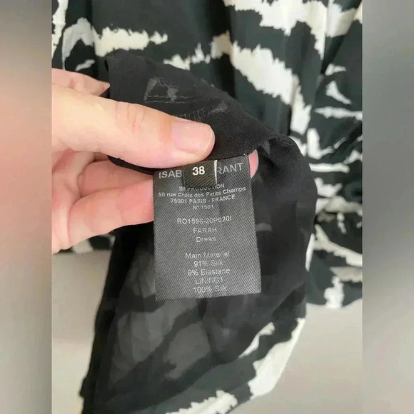 Isabel Marant Zebra Print Puff Sleeve Stretch Silk Minidress - Picture 7 of 7